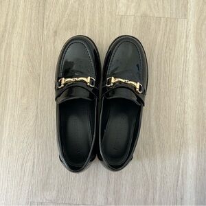 Princess Polly Black Patent Leather Loafers